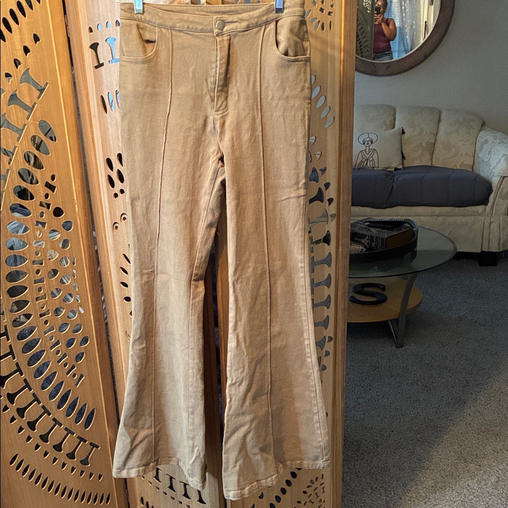 Chic Tan Flare Women's Jeans